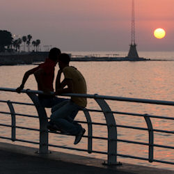 Watch the sunset from the Beirut Corniche